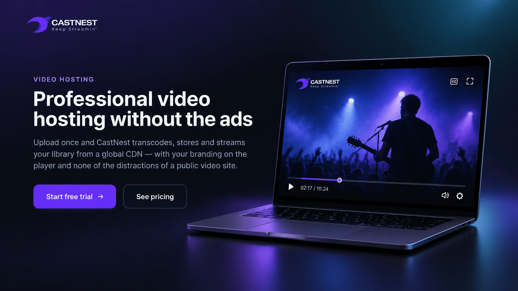 CastNest video hosting preview